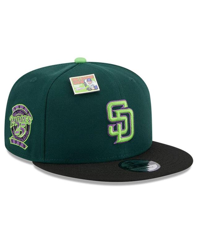 New Era Mens Green San Diego Padres Sour Apple Big League Chew Flavor Pack 9FIFTY Snapback Hat - Green, Black Product Image