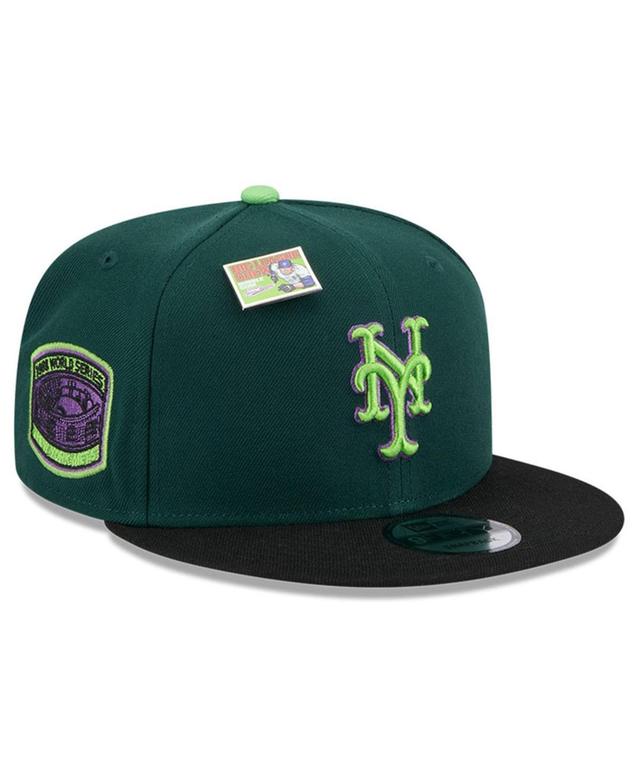 New Era Mens Green New York Mets Sour Apple Big League Chew Flavor Pack 9FIFTY Snapback Hat - Green, Black Product Image