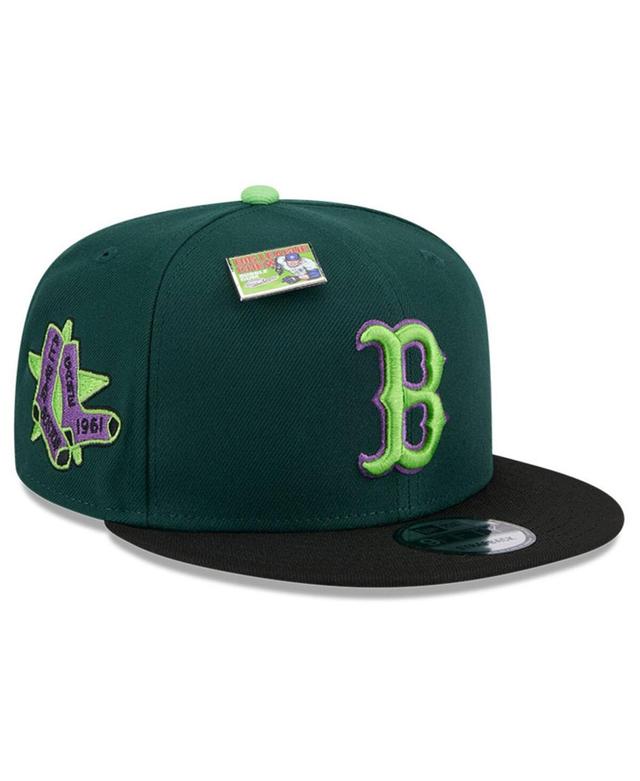 New Era Mens Green Boston Red Sox Sour Apple Big League Chew Flavor Pack 9FIFTY Snapback Hat - Green, Black Product Image