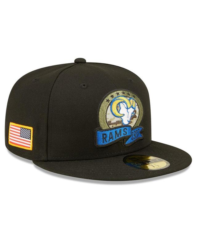 Mens New Era Black Los Angeles Rams 2022 Salute To Service 59FIFTY Fitted Hat Product Image