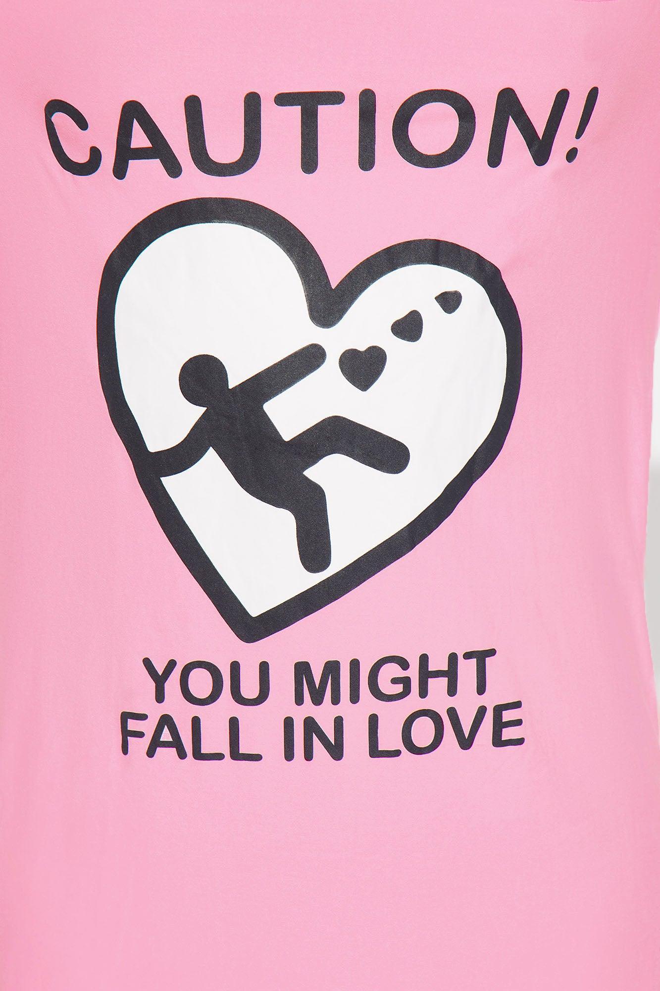 Might Fall In Love PJ Sleep Shirt - Pink/combo Product Image