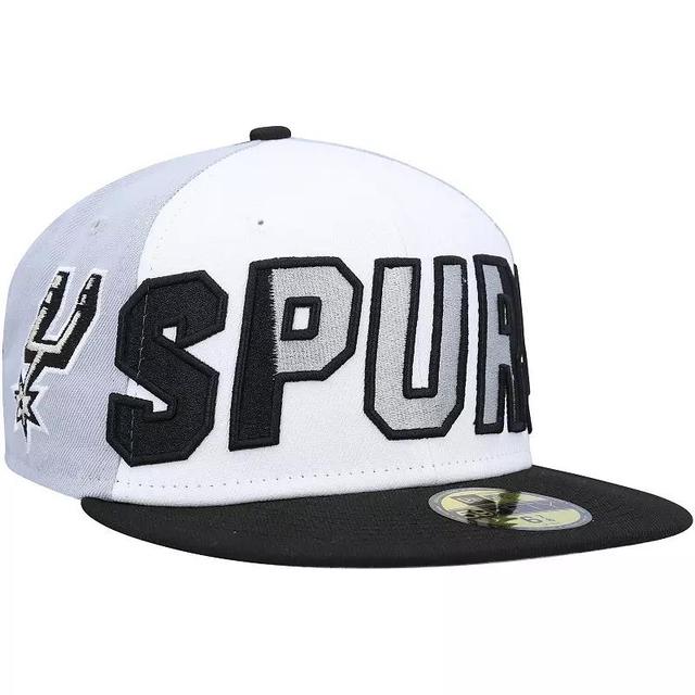 Mens New Era /Black San Antonio Spurs Back Half 9FIFTY Fitted Hat Product Image