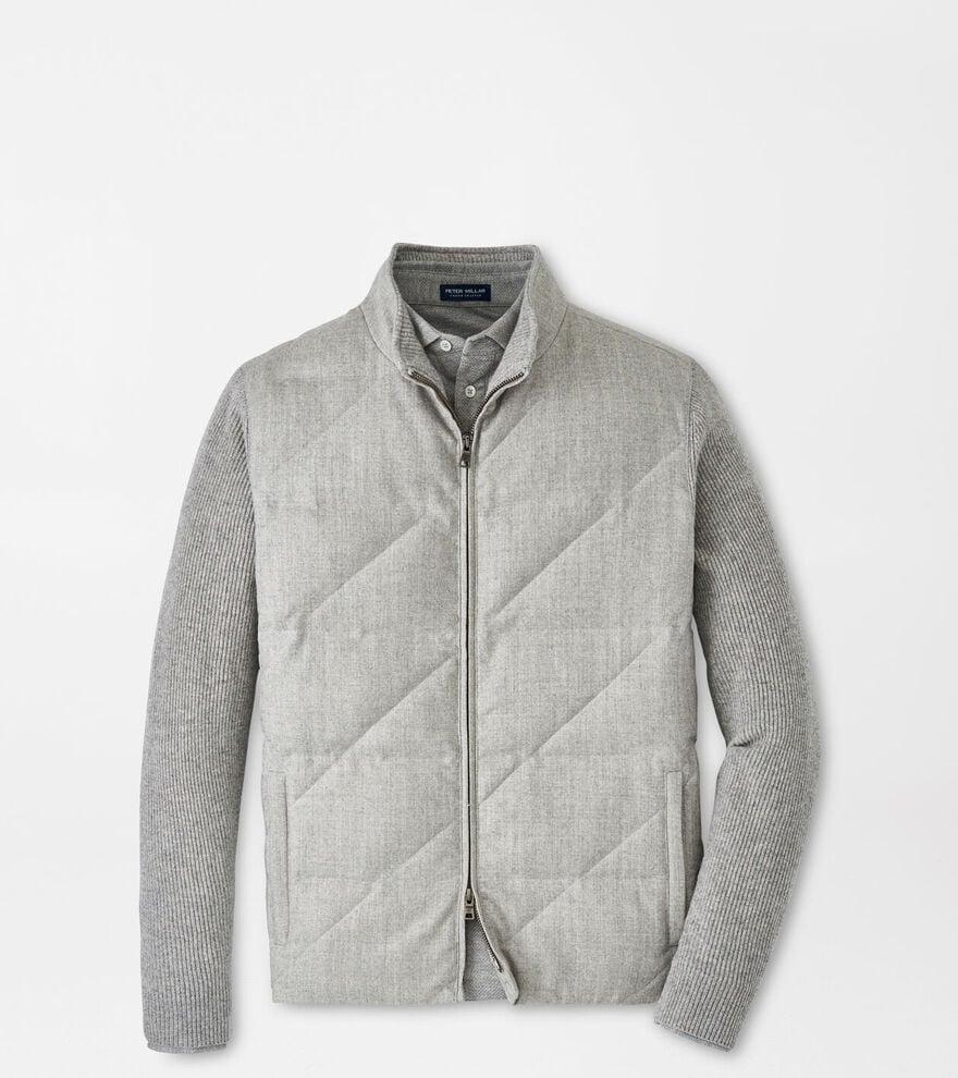 Peter Millar Mens Alpine Hybrid Cardigan | Color: British Grey | Size: S Product Image