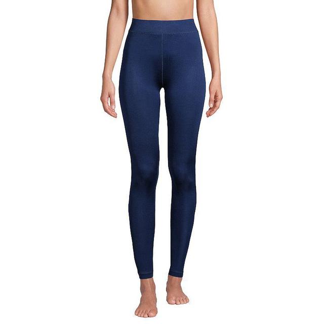 Petite Lands End Silk Interlock Pants, Womens Deep Blue Product Image