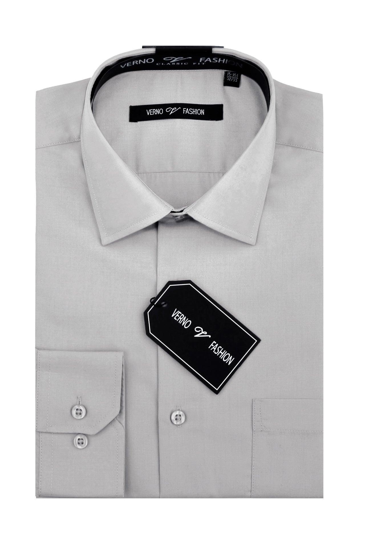 Cotton Blend Dress Shirt Regular Fit In Gray product image