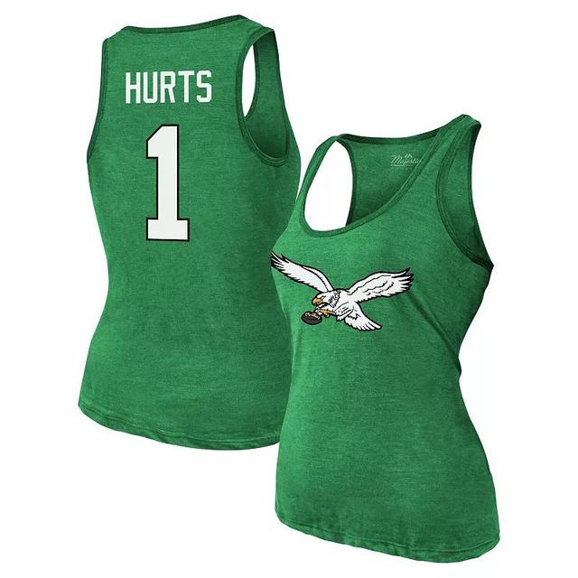 Womens Majestic Threads Jalen Hurts Kelly Philadelphia Eagles Name & Number Tri-Blend Tank Top Product Image