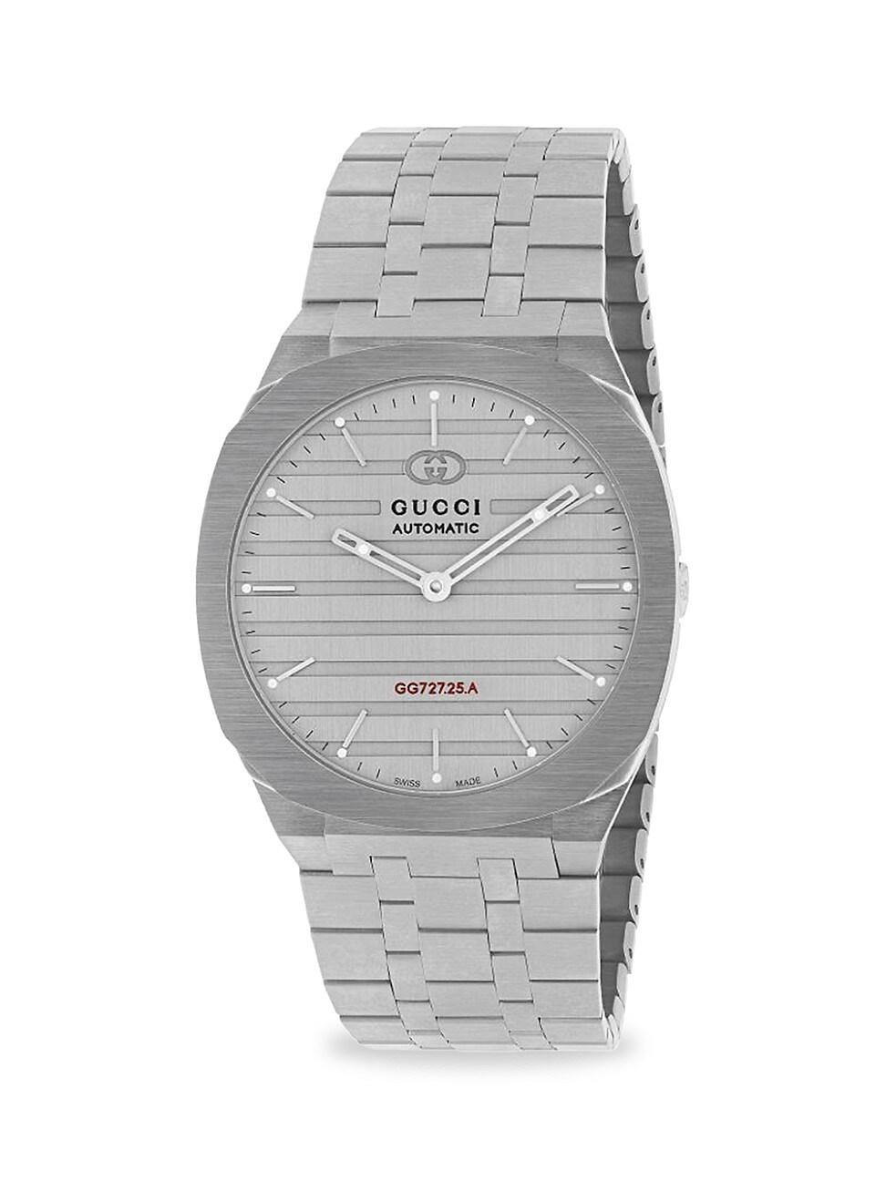 Mens 25H Stainless Steel Bracelet Watch, 38MM Product Image