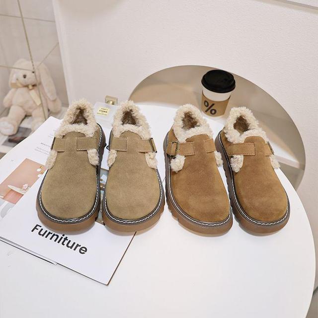 Platform Fleece-Lined Buckled Slip-Ons Product Image