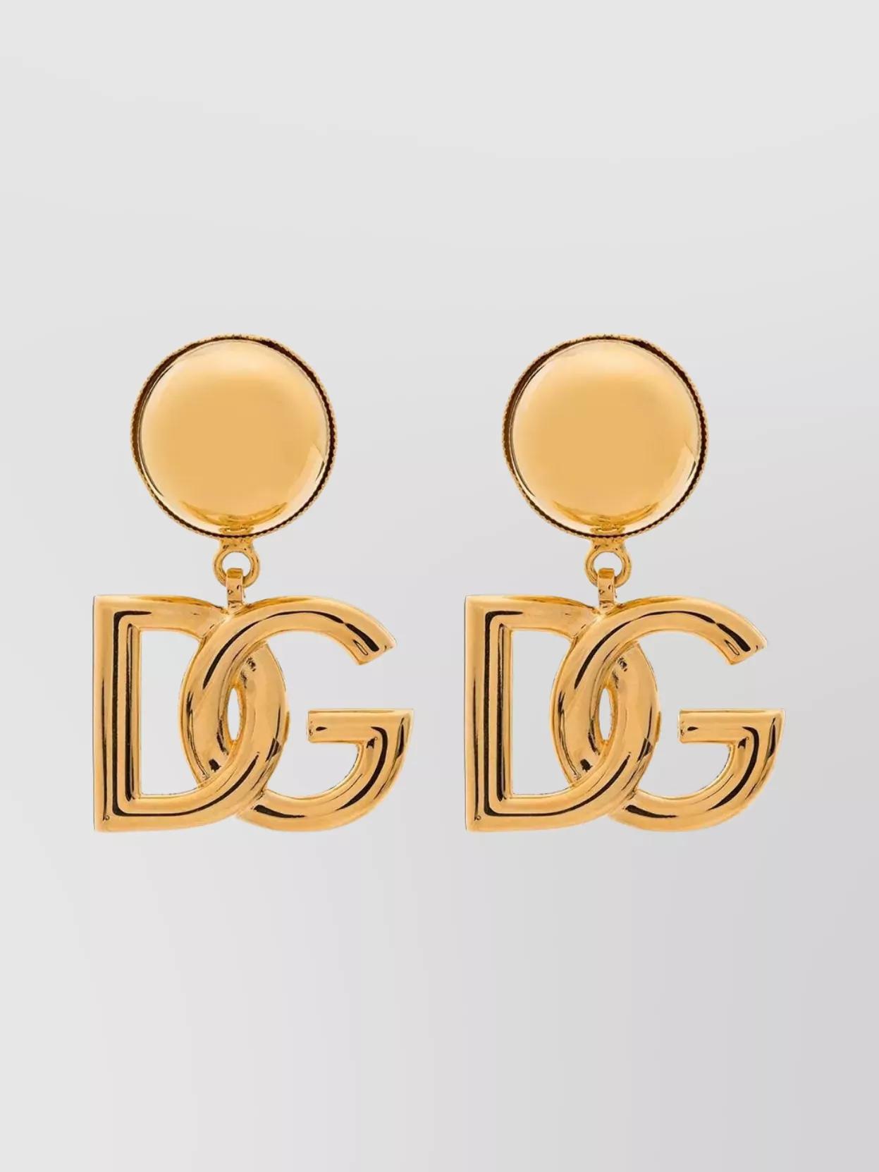 DOLCE & GABBANA Dg Logo Drop Pendant Necklace In Yellow Product Image