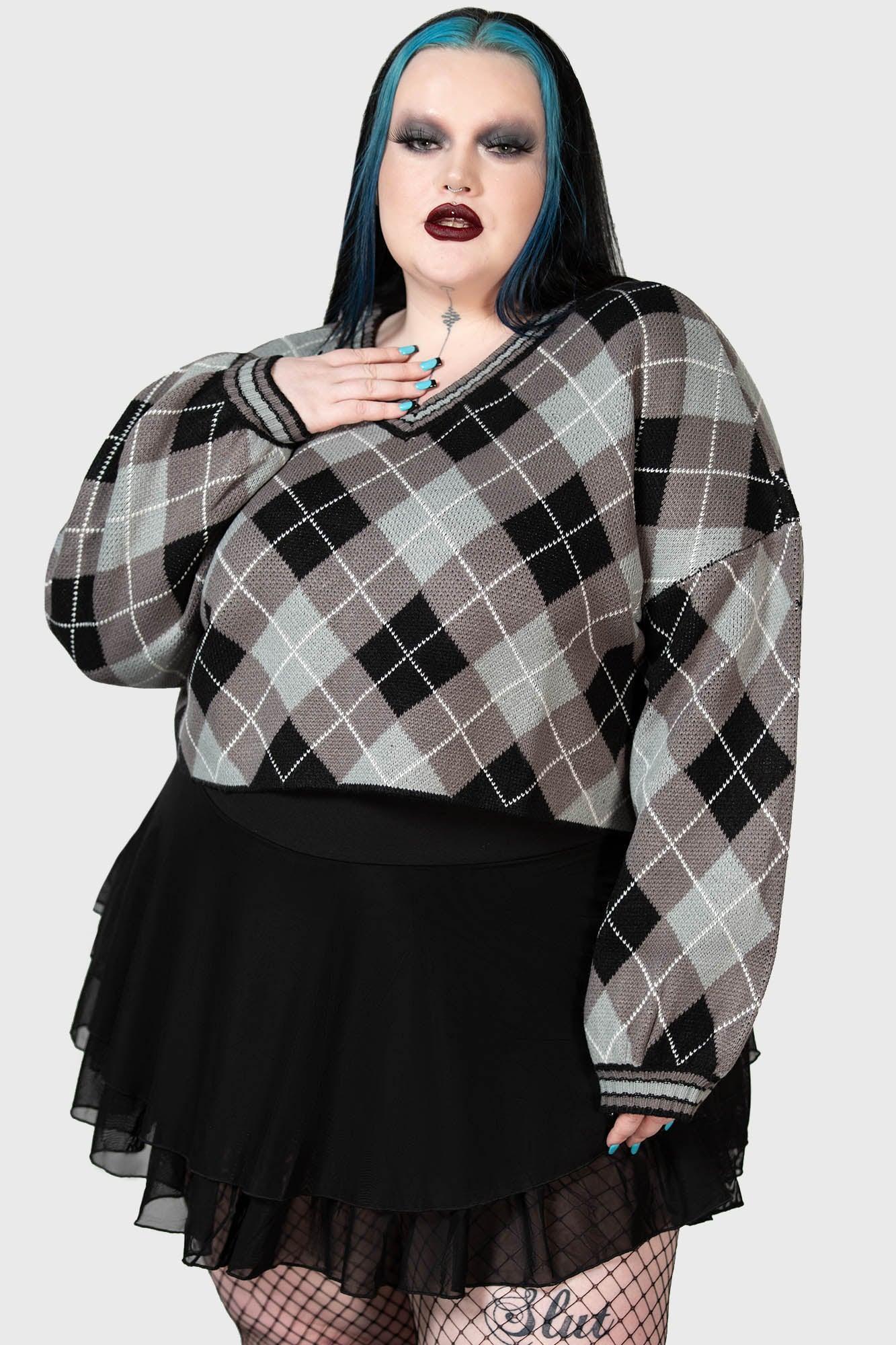 Nasiv Argyle Knit Top [PLUS] Female Product Image