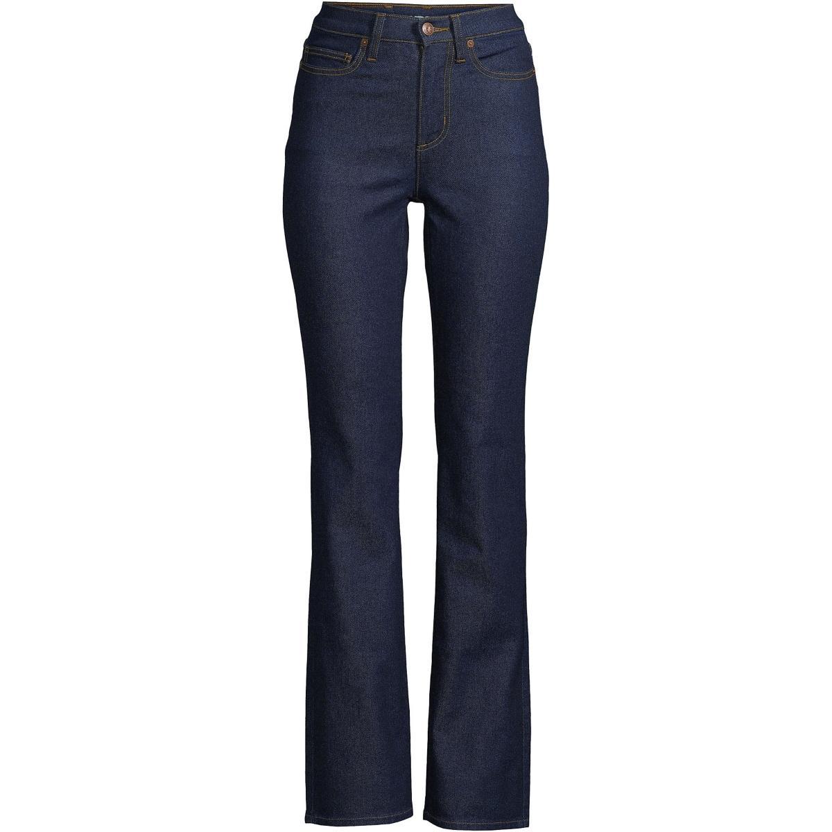 Lands End Womens Recover High Rise Bootcut Blue Jeans Product Image