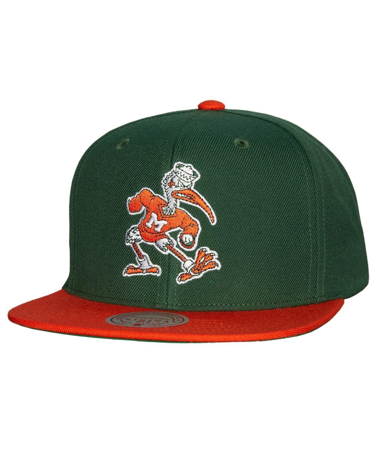 Mens Mitchell & Ness Green Miami Hurricanes 2-Tone 2.0 Snapback Hat - Green Product Image