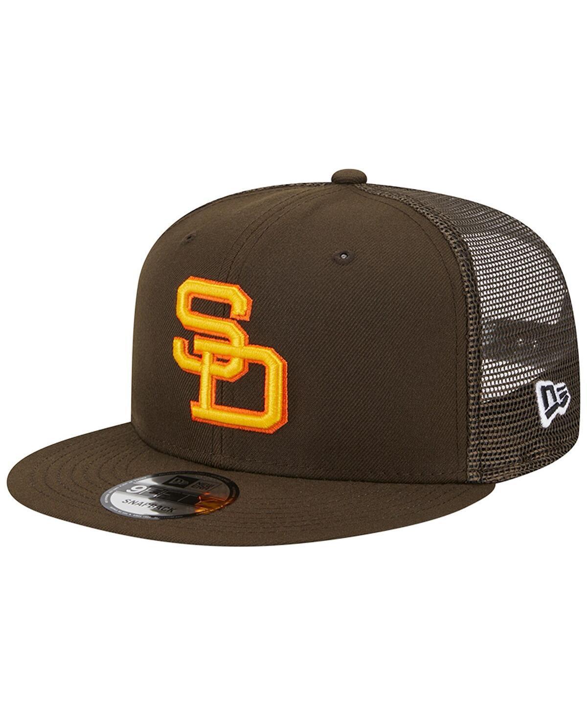 Mens New Era Brown San Diego Padres Cooperstown Collection Team Color Trucker 9FIFTY Snapback Hat Product Image