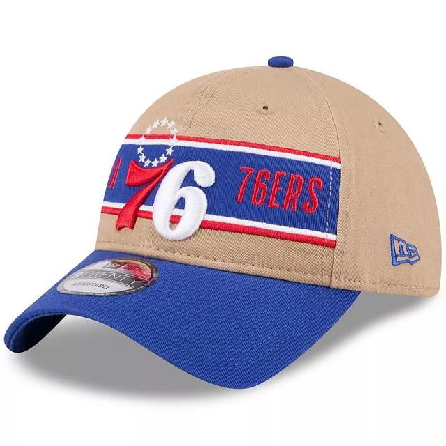 Mens New Era Tan/Royal Philadelphia 76ers 2024 NBA Draft 9TWENTY Adjustable Hat Product Image