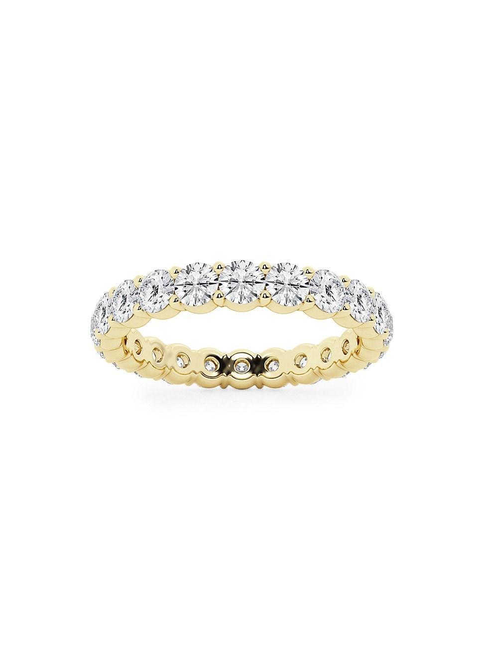 Womens 14K Yellow Gold & Round Lab-Grown Diamond Shared-Prong Eternity Band/1.00-5.00 TCW Product Image