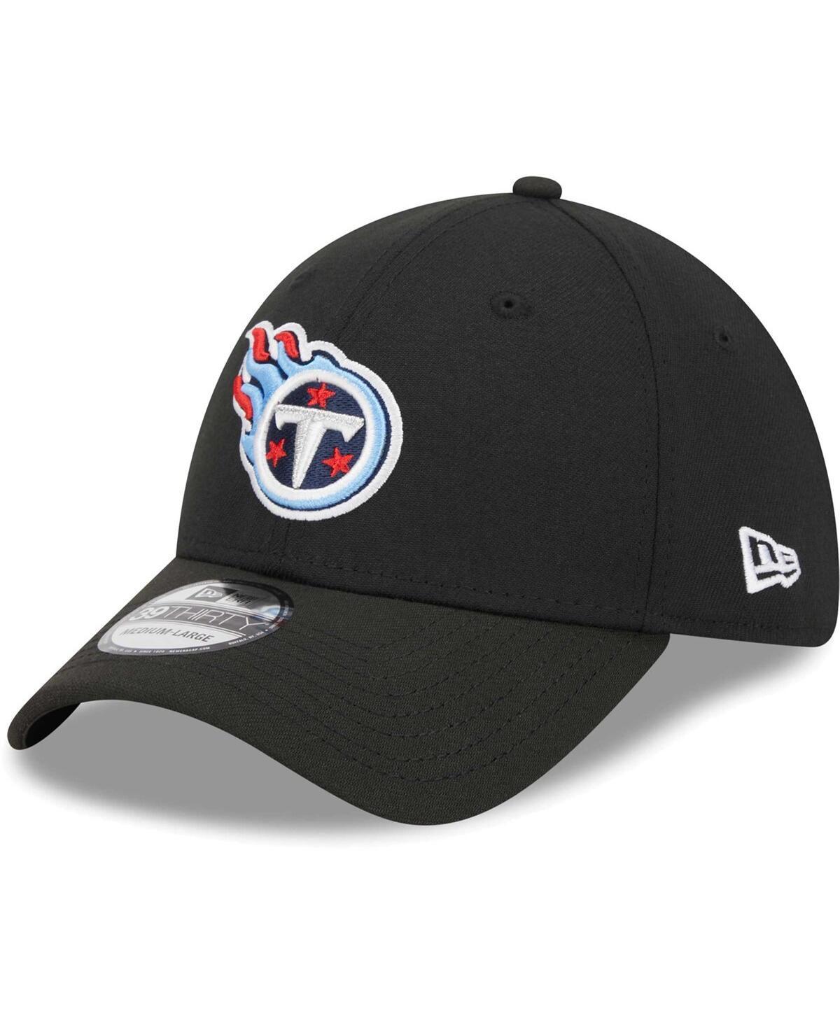 Mens New Era Black Tennessee Titans Main 39THIRTY Flex Hat Product Image