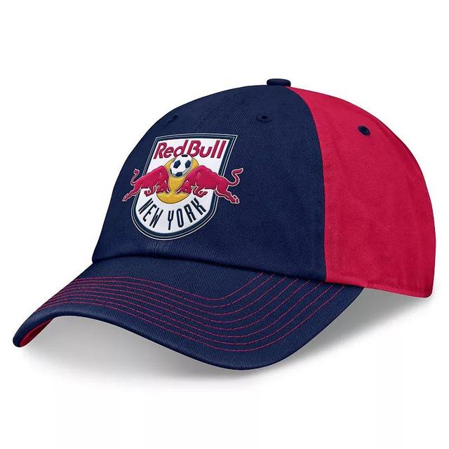 Mens Fanatics /Red New York Red Bulls Iconic Blocked Fundamental Adjustable Hat, Blue Product Image