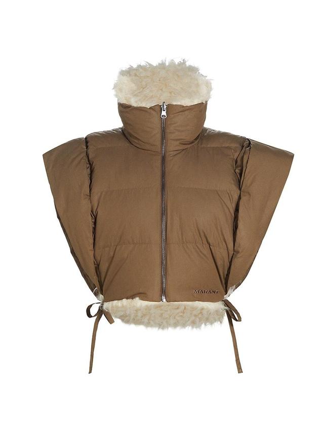 Womens Hoodali Faux-Shearling Reversible Crop Vest Product Image