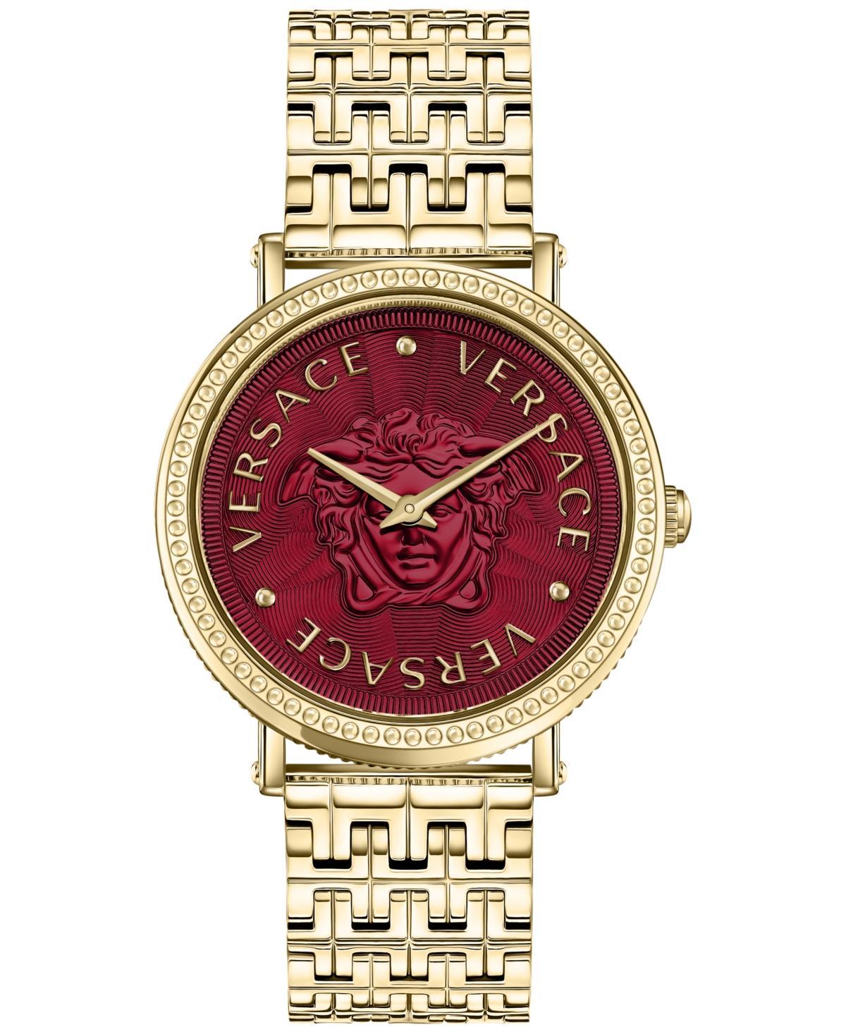 Versace V-Dollar Leather Strap Watch, 37mm Product Image