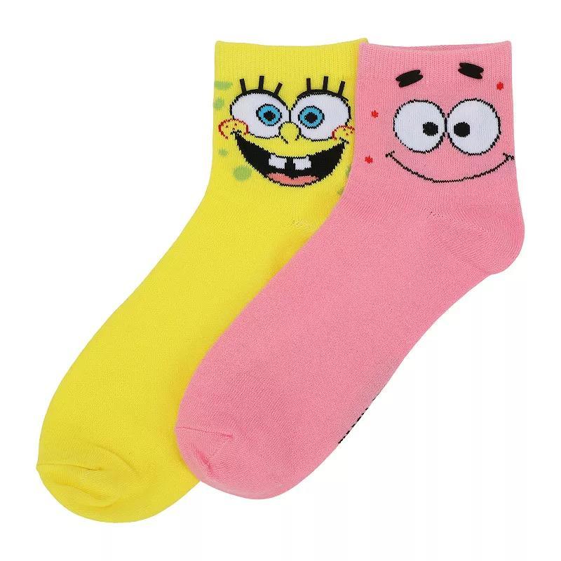 Womens Spongebob Quarter Crew Socks 2-Pack Product Image