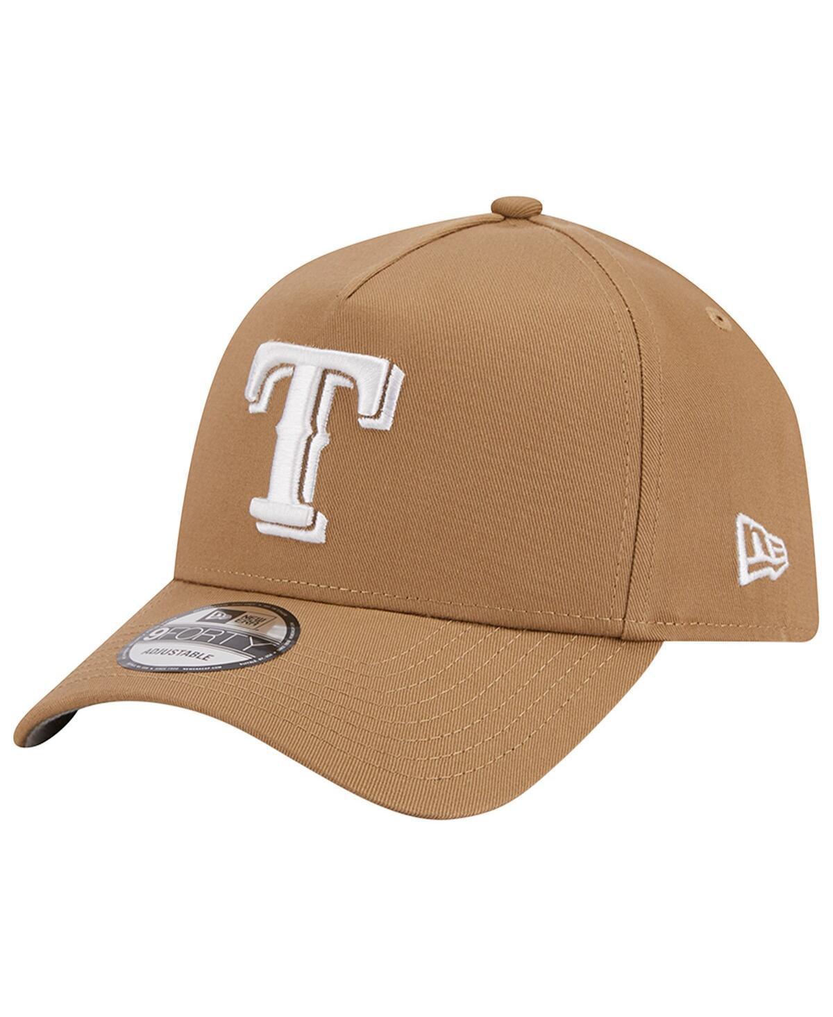 Mens New Era Khaki Texas Rangers A-Frame 9FORTY Adjustable Hat Product Image