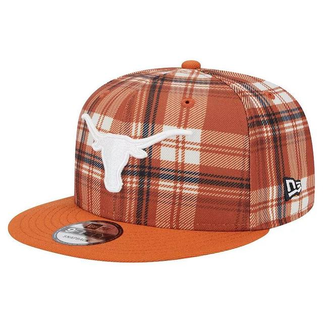 Mens New Era Texas Orange Texas Longhorns Plaid 9FIFTY Snapback Hat Product Image