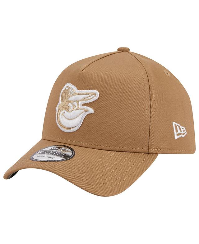 Mens New Era Khaki Baltimore Orioles A-Frame 9FORTY Adjustable Hat Product Image