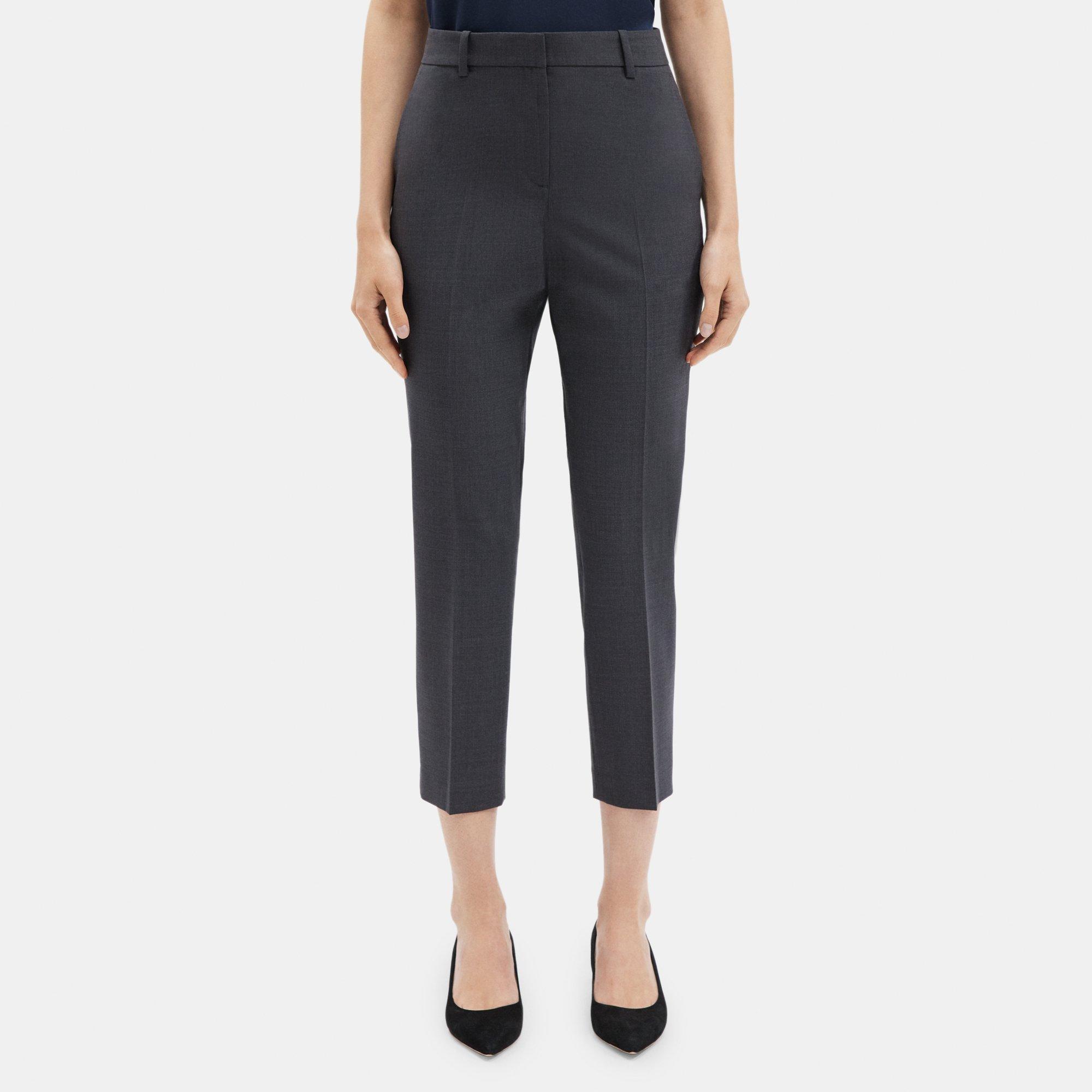 Stretch Wool Slim Cropped Pant | Theory Outlet product image