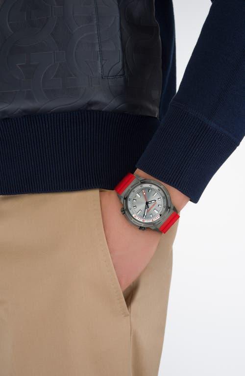 FERRAGAMO Sport Watch, 46mm In Gray/red Product Image