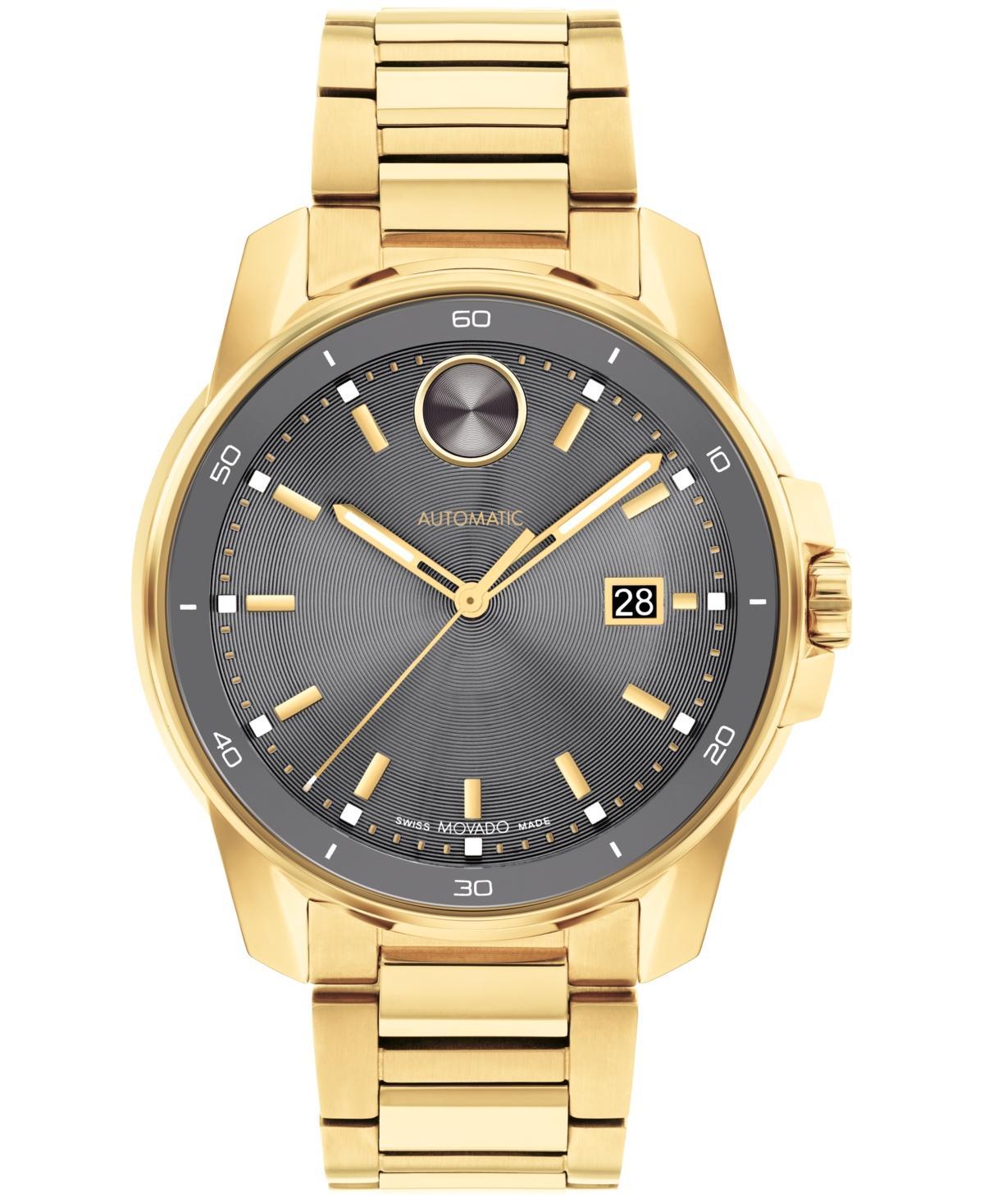 Men's Movado Bold Verso Gold-Tone IP Automatic Watch with Grey Dial (Model: 3601053) Product Image