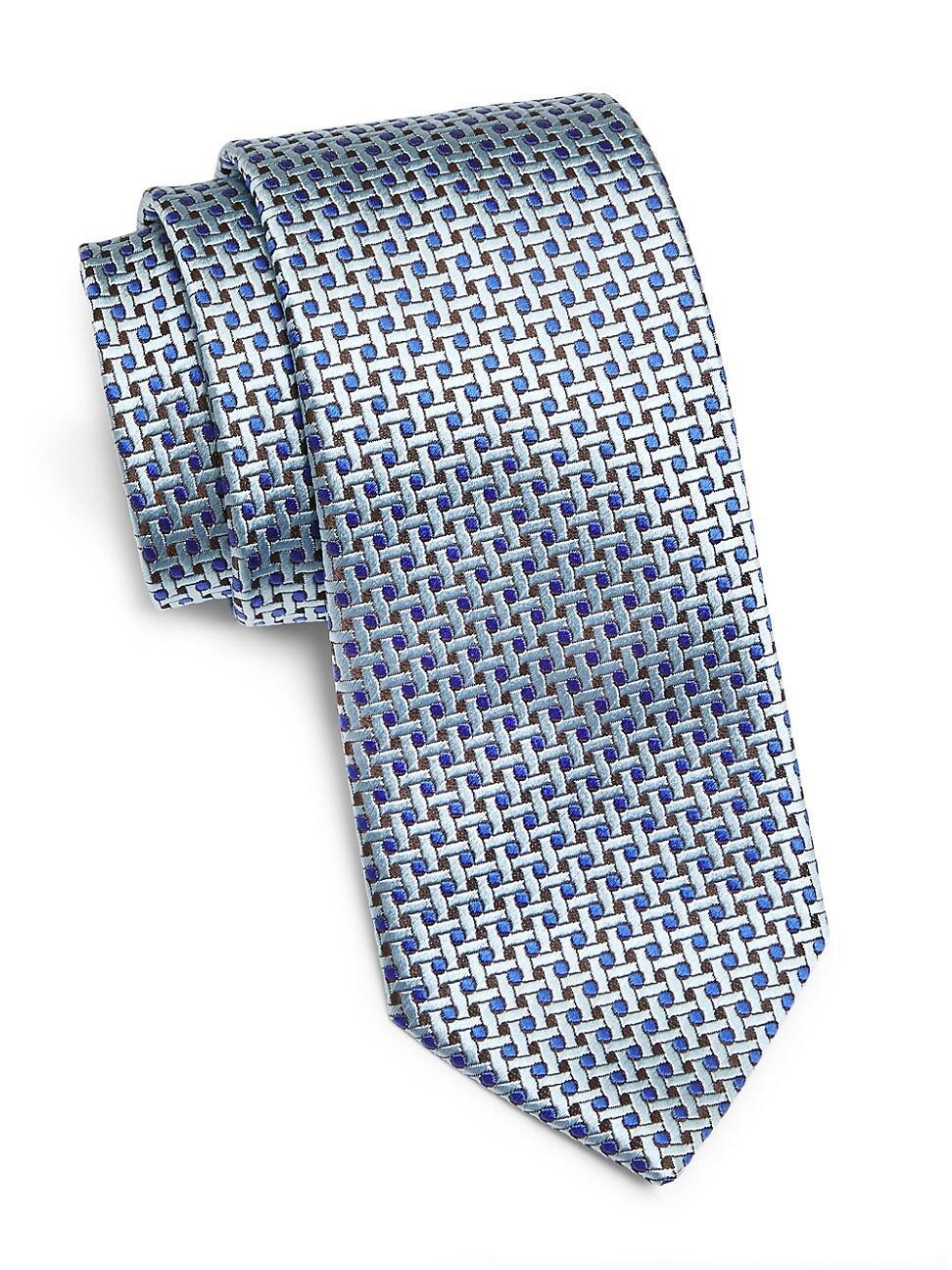 Mens Geometric Silk Tie Product Image