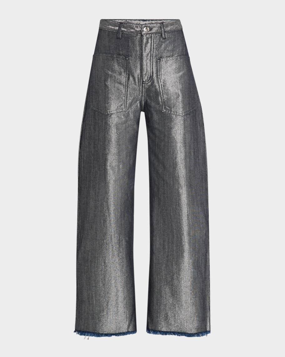 Metallic Boyfriend Jeans Product Image