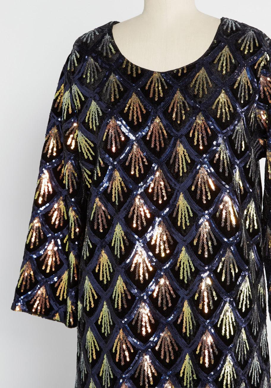 Magnificence Beneath the Midnight Fireworks Shift Dress Product Image