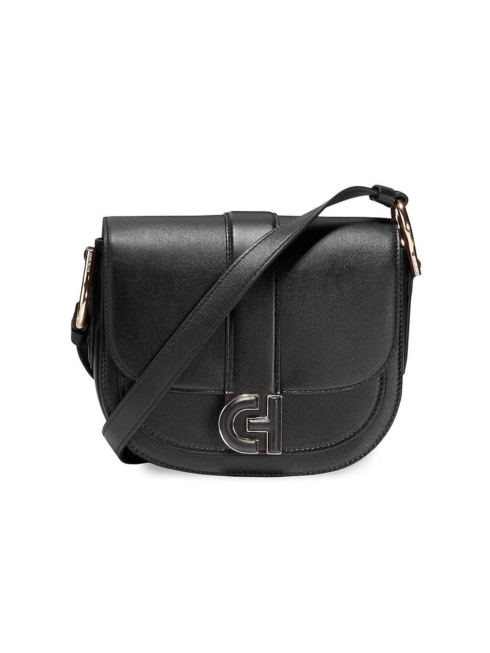 Womens Mini Essential Leather Saddle Bag Product Image