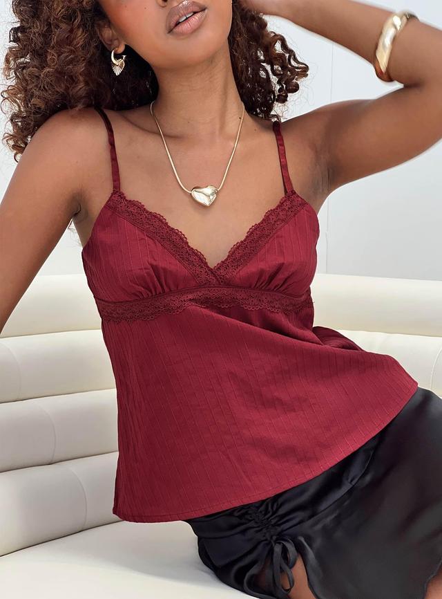 Lunya Top Burgundy Petite Product Image