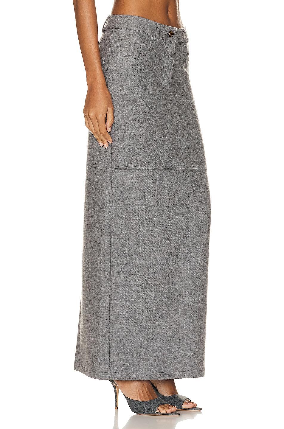 NOUR HAMMOUR Mae Long Pencil Skirt in Grey Product Image