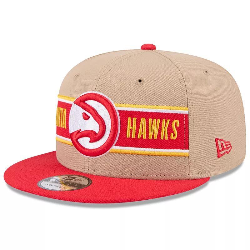 New Era Mens Tan Atlanta Hawks 2024 Nba Draft 9FIFTY Snapback Hat - Red Product Image