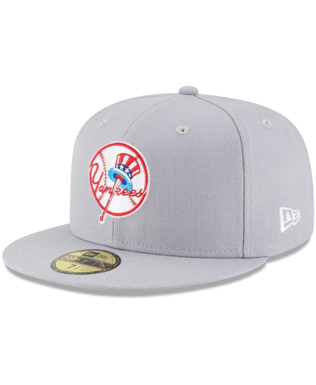 Mens New Era Gray New York Yankees Cooperstown Collection Wool 59FIFTY Fitted Hat Product Image