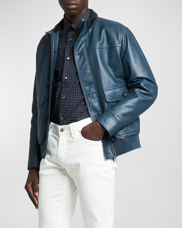 Mens Nappa Leather Blouson Jacket Product Image