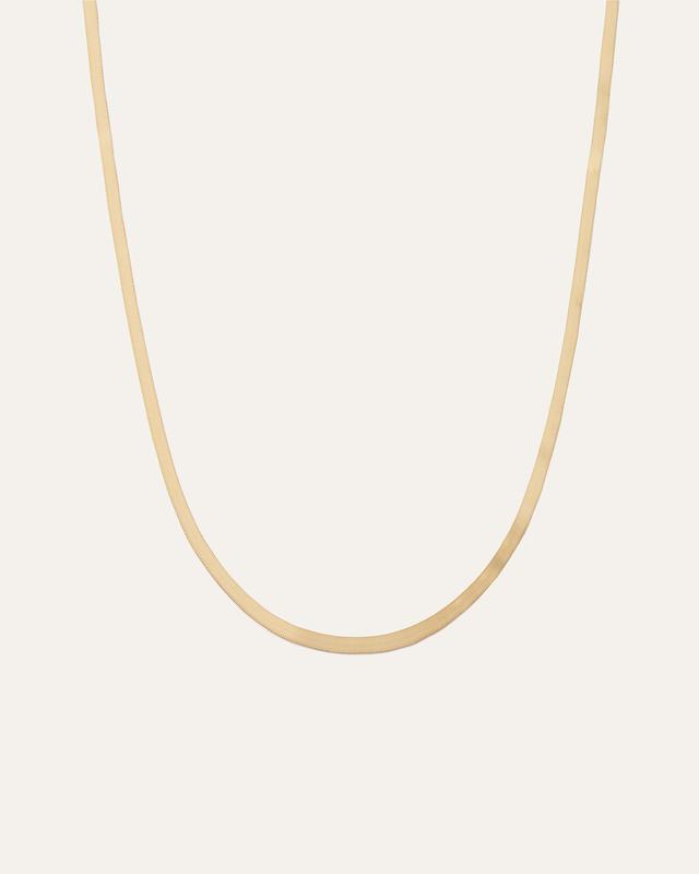 14K Gold Adjustable Herringbone Chain Necklace Product Image