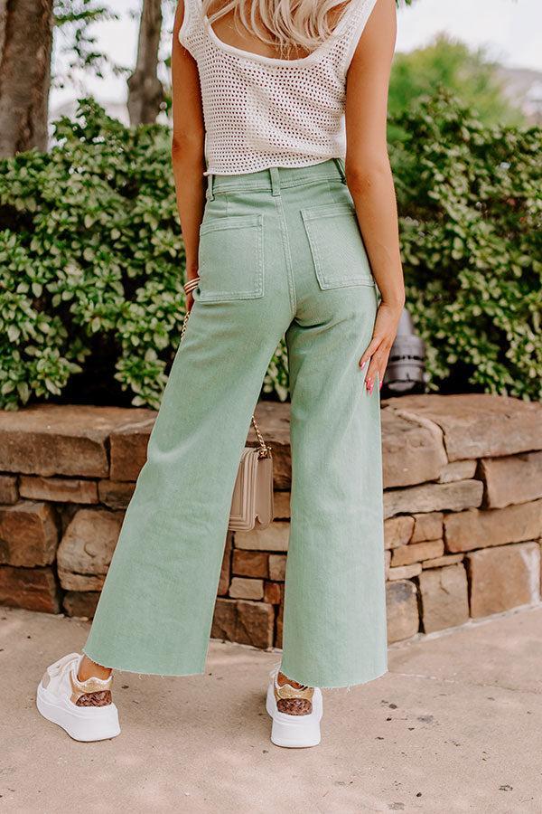 The Taron High Waist Wide Leg Pants in Pear Product Image