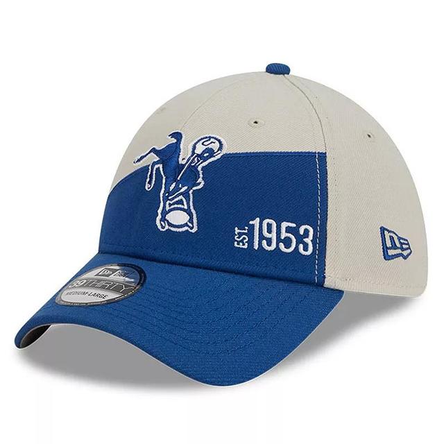 Mens New Era Cream/Royal Indianapolis Colts 2023 Sideline Historic 39THIRTY Flex Hat Product Image