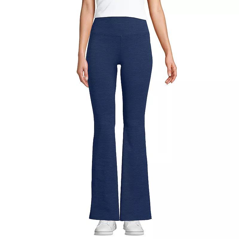 Petite Lands End High-Rise Slim Flare Active Pants, Womens Indigo Grey Product Image