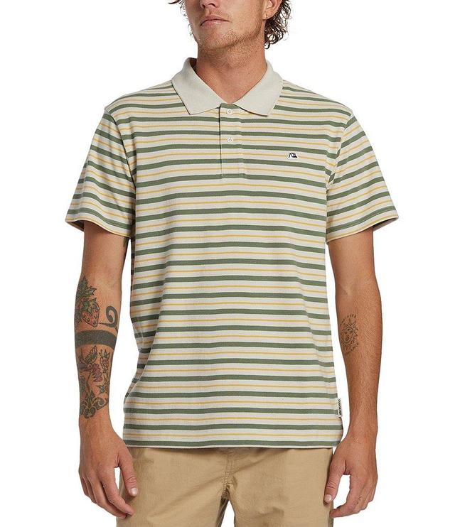 Quiksilver Short Sleeve Striped DNA Polo Shirt Product Image