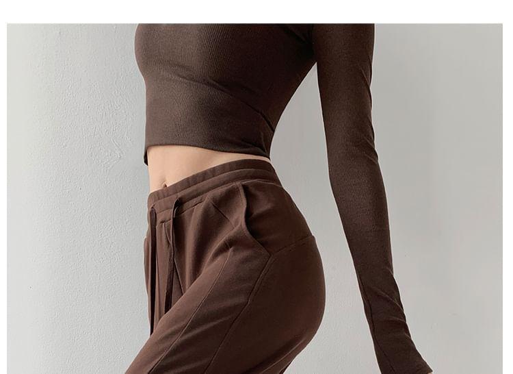 Drawstring-Waist Flared Sweatpants Product Image