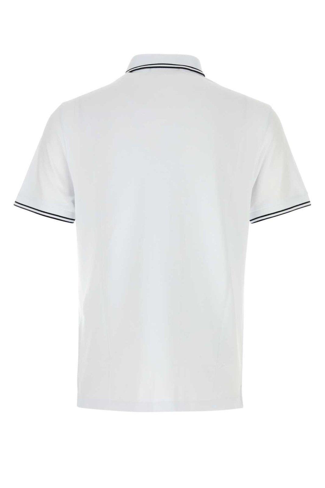 STONE ISLAND Logo Patch Short-sleeved Polo Shirt In White Product Image