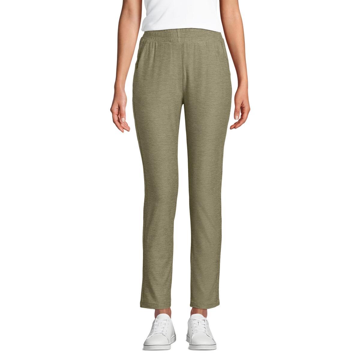 Petite Lands End Active Soft Tapered Performance Ankle Pants, Womens Green Product Image