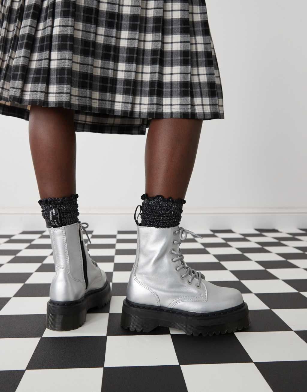 Dr. Martens Jadon boots in silver Product Image