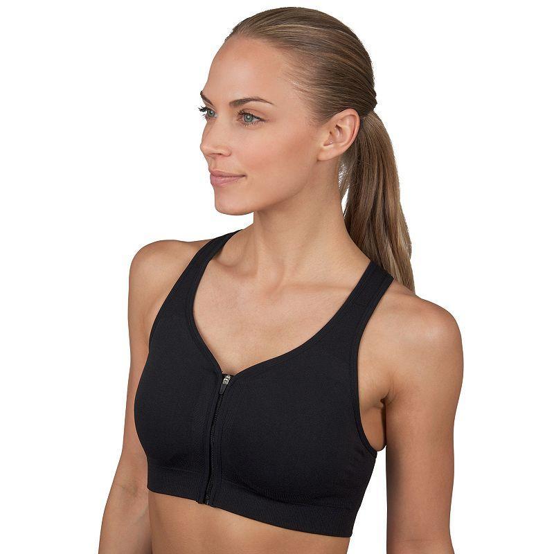 Jockey Sport Zip Front Seam Free Sports Bra, Womens Product Image