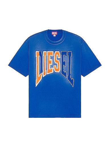 DIESEL Distressed Collegiate Oversize Cotton T-Shirt Product Image